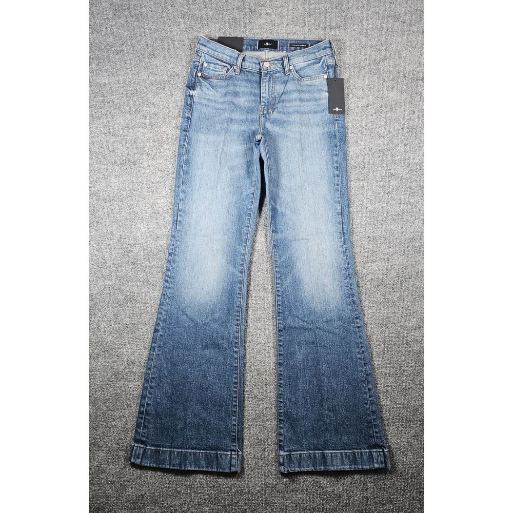 7 Seven For All Mankind Dojo Flare Bootcut Jeans 27x 34 Blue Core Med Wash